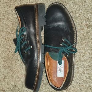 Vtg Men's ARCO Echt Leder Black Leather Stitch Lace Up Oxford sz 43